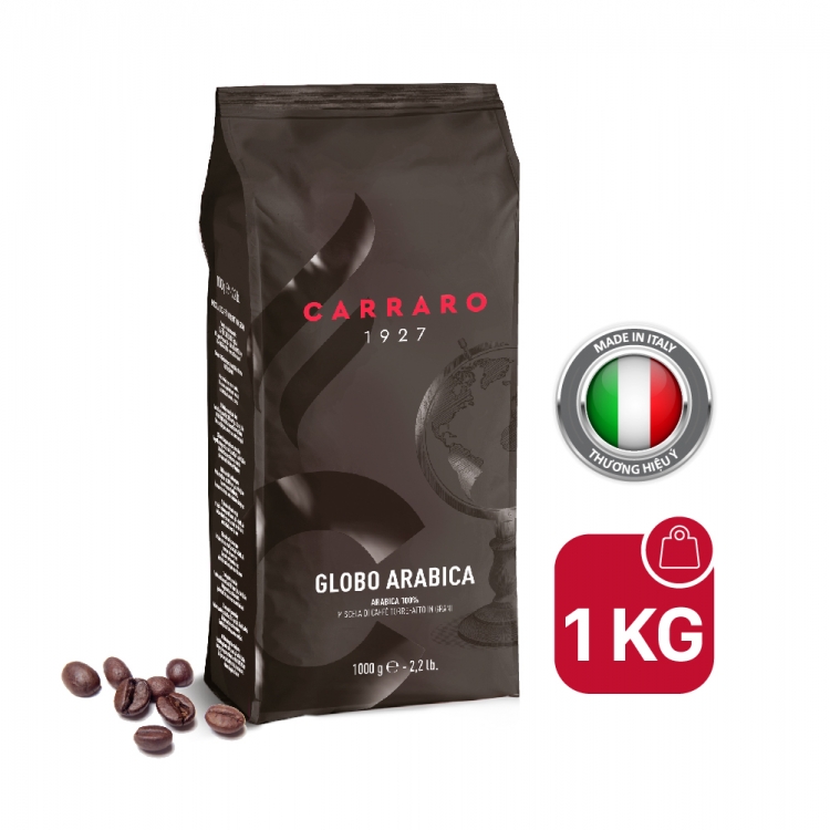 thương hiệu carraro túi cafe hạt globo arabica